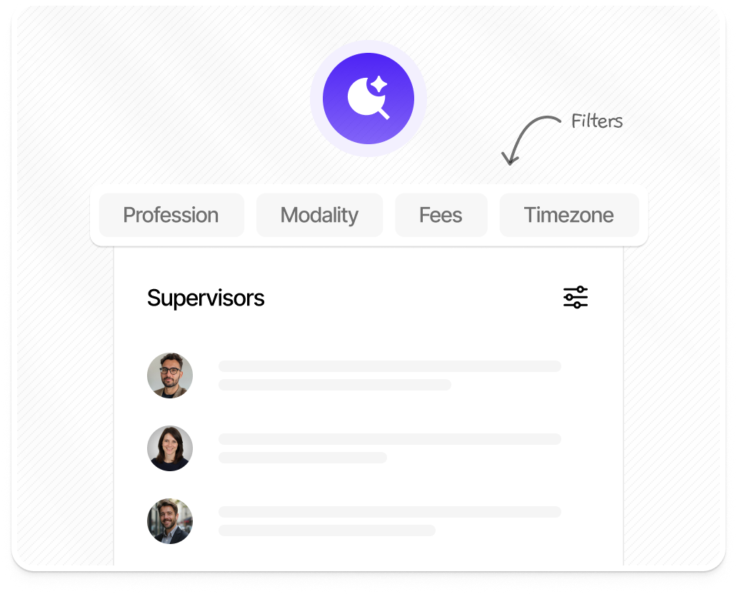 Supervisee search dashboard